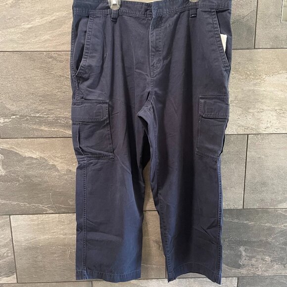 Basic Editions Baggy Cargo Pants Blue 42x30 - Picture 1 of 4